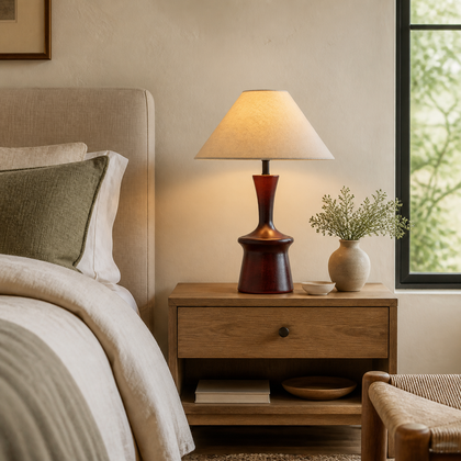 Coralie Hollow Table Lamp — styled interior view 01