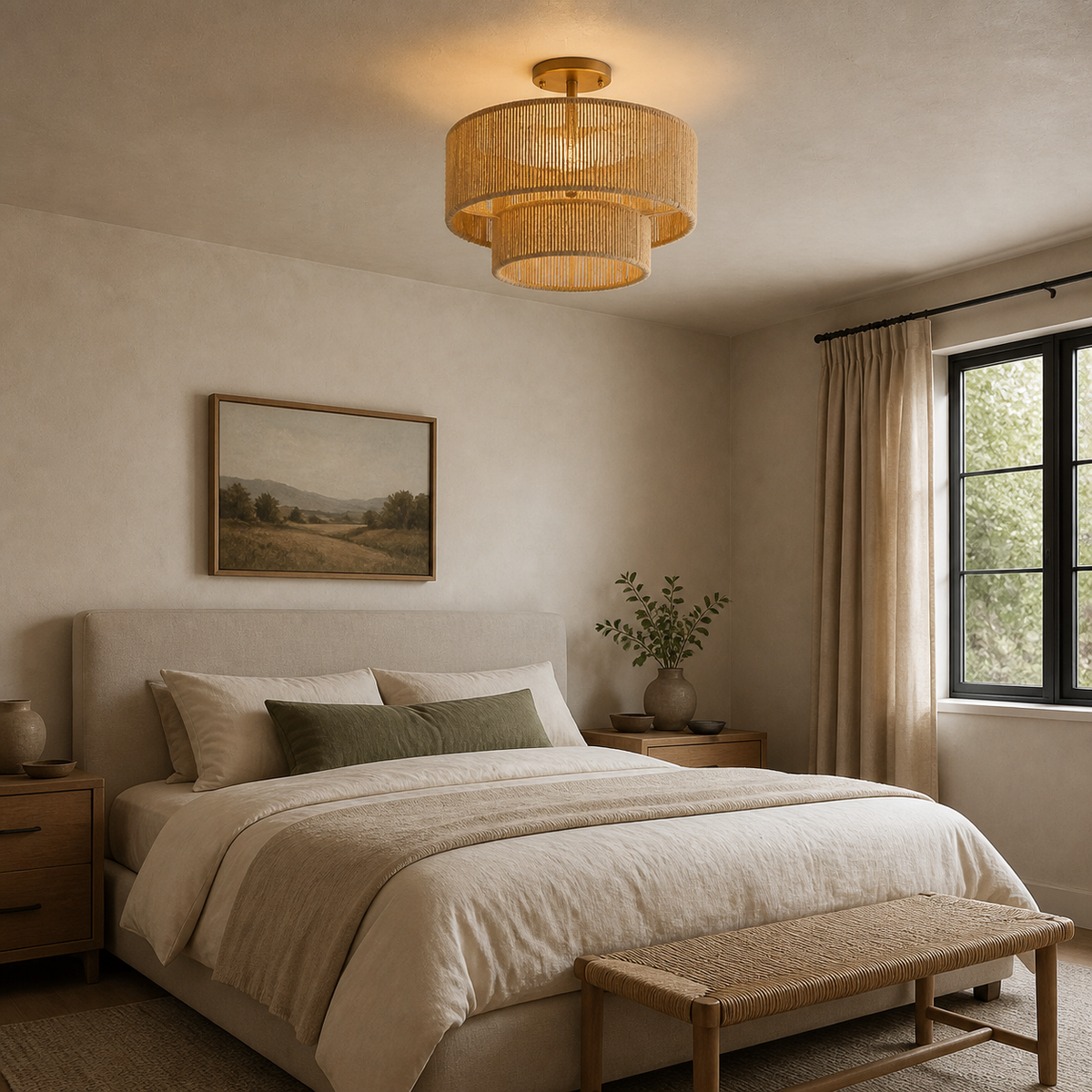 Isolde Hollow Ceiling Light in a finished interior.