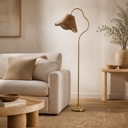 Elowen Wharf Floor Lamp — styled interior view 01