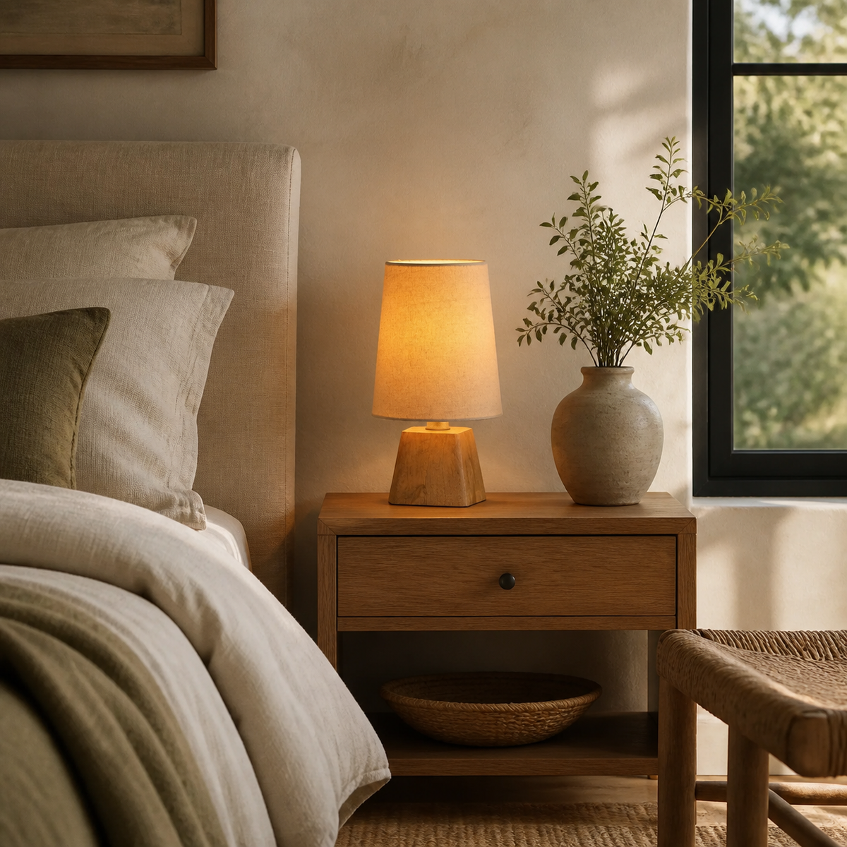 Aveline Hollow Table Lamp in a finished interior.