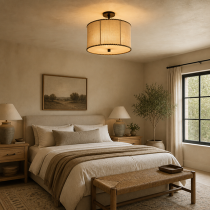 Bellamy Hollow Ceiling Light — styled interior view 01