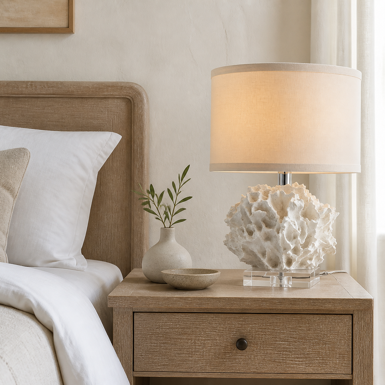 Aveline Orchard Table Lamp in a finished interior.