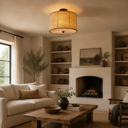 Bellamy Hollow Ceiling Light — styled interior view 02