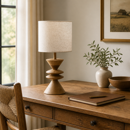 Jovian Ridge Table Lamp — styled interior view 02