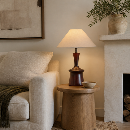 Coralie Hollow Table Lamp — styled interior view 02