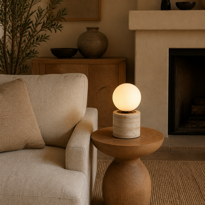 Fiora Cove Table Lamp — styled interior view 02