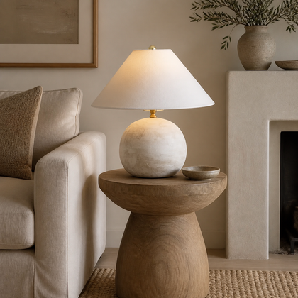 Jovian Hollow Table Lamp — styled interior view 02