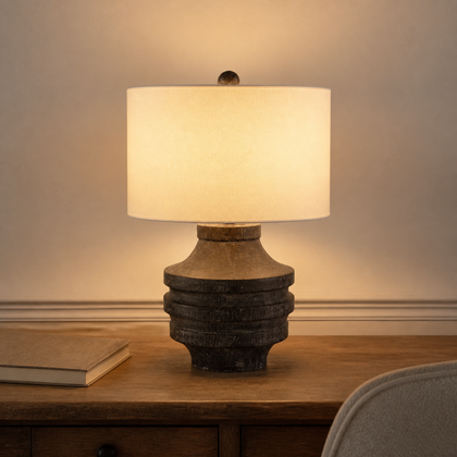 Bellamy Wharf Table Lamp — styled interior view 02