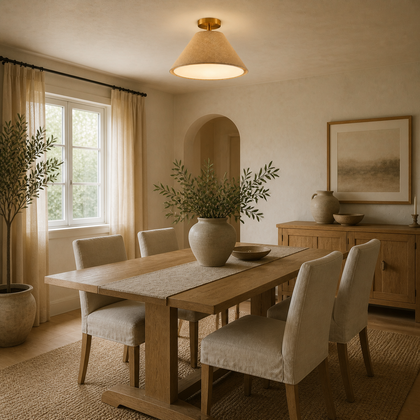 Dorian Ridge Ceiling Light — styled interior view 03