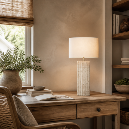 Fiora Hollow Table Lamp — styled interior view 03