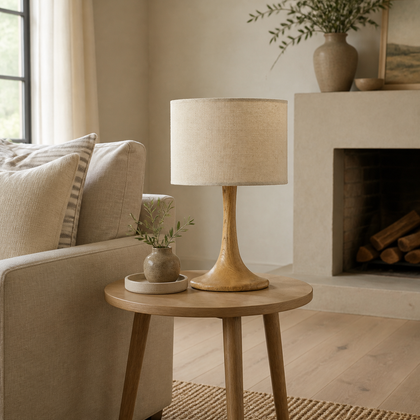 Hesper Terrace Table Lamp — styled interior view 03