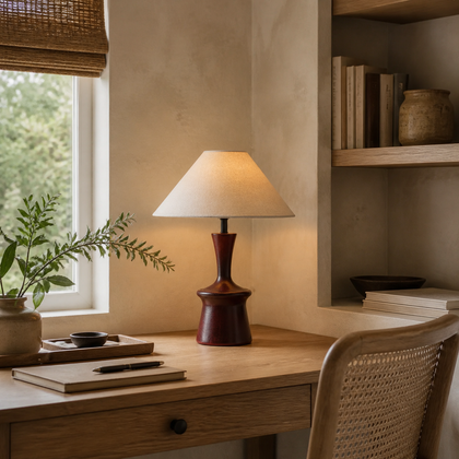 Coralie Hollow Table Lamp — styled interior view 03