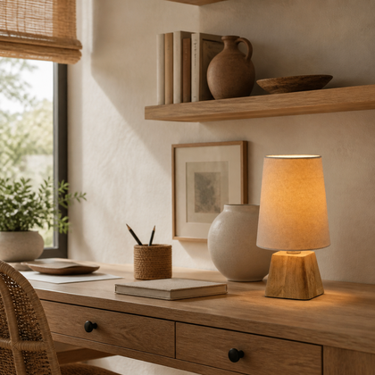 Aveline Hollow Table Lamp — styled interior view 03