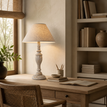 Elowen Hollow Table Lamp — styled interior view 03