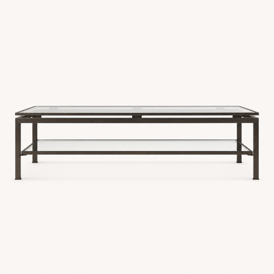 Langdon Iron Glass Coffee Table