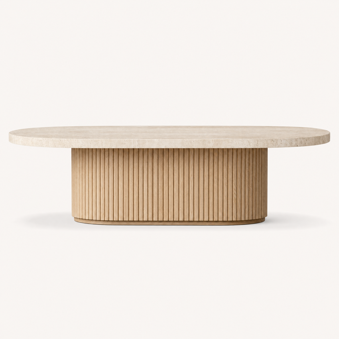 Weston Oval Travertine Oak Table