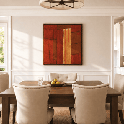 Crimson Passage Wall Art — styled interior view 2