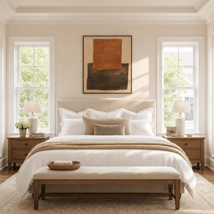 Earth Blocks Wall Art — styled interior view 1