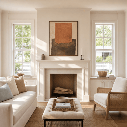 Earth Blocks Wall Art — styled interior view 2