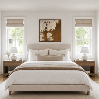 Earthen Collage Wall Art — styled interior view 2