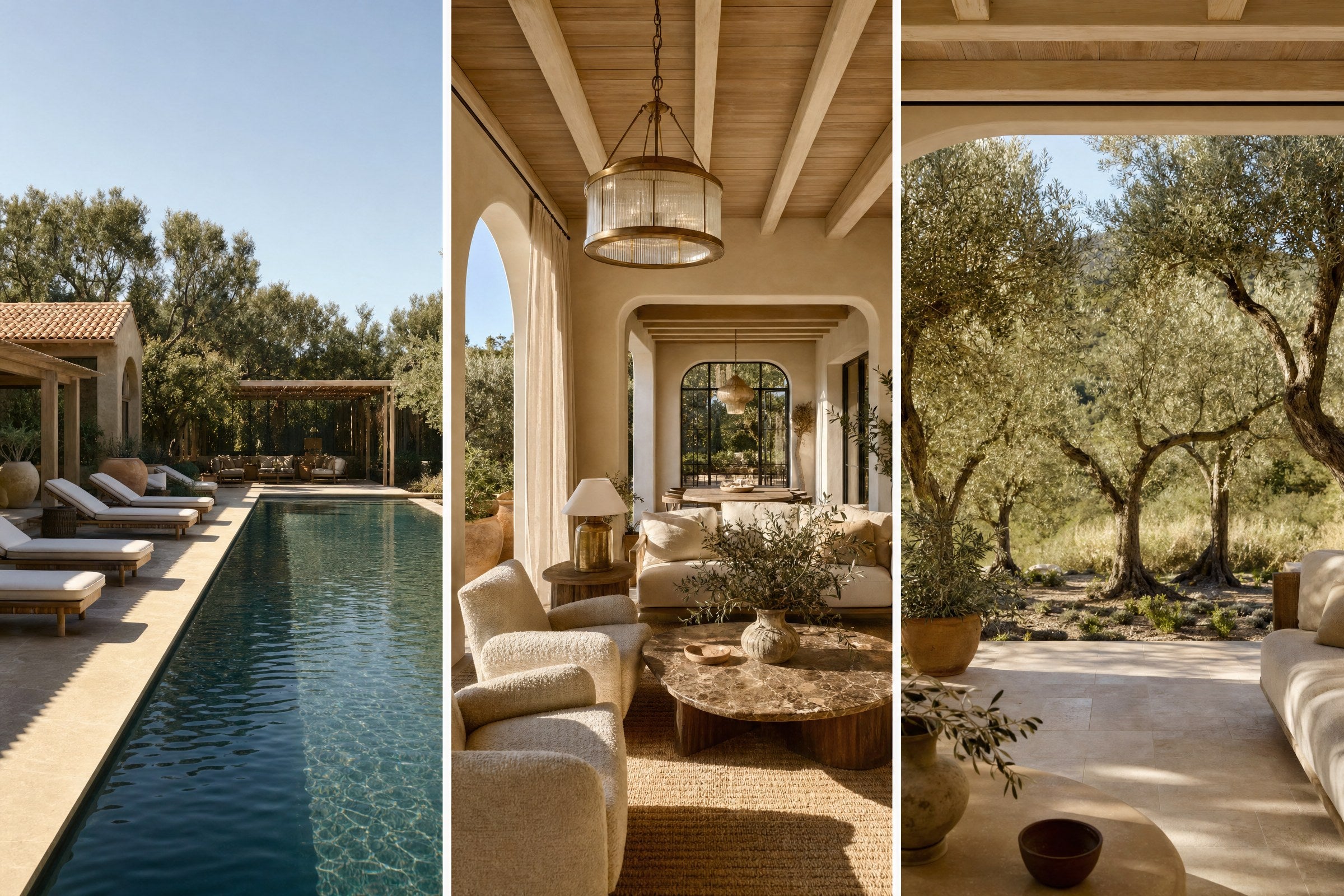 Atherton villa pool and outdoor living area