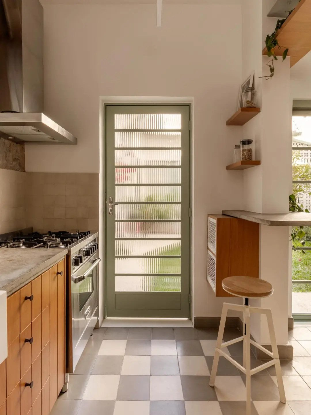 Use a simple kitchen run when space is narrow