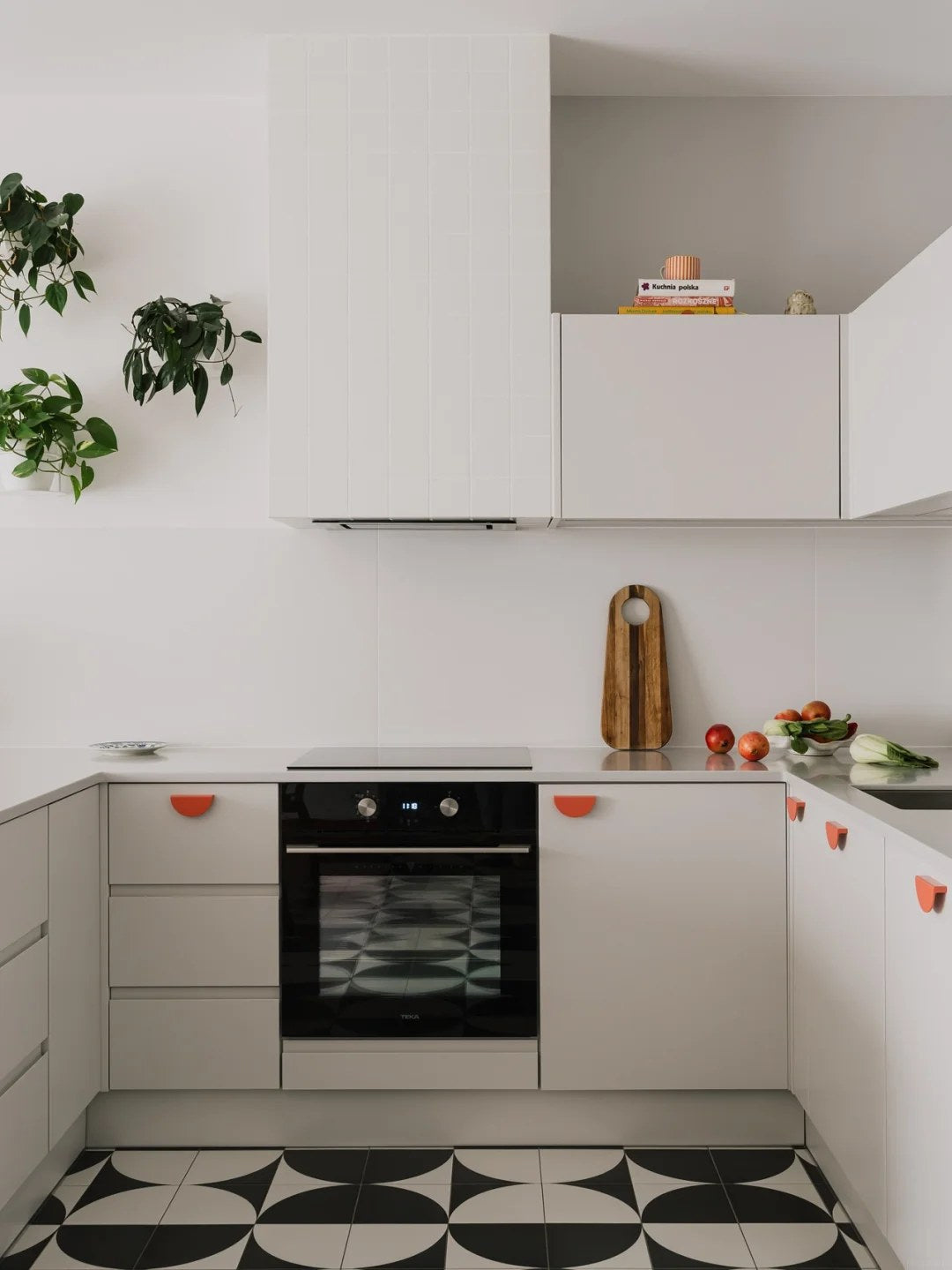 Keep upper cabinets simple in a small modern kitchen