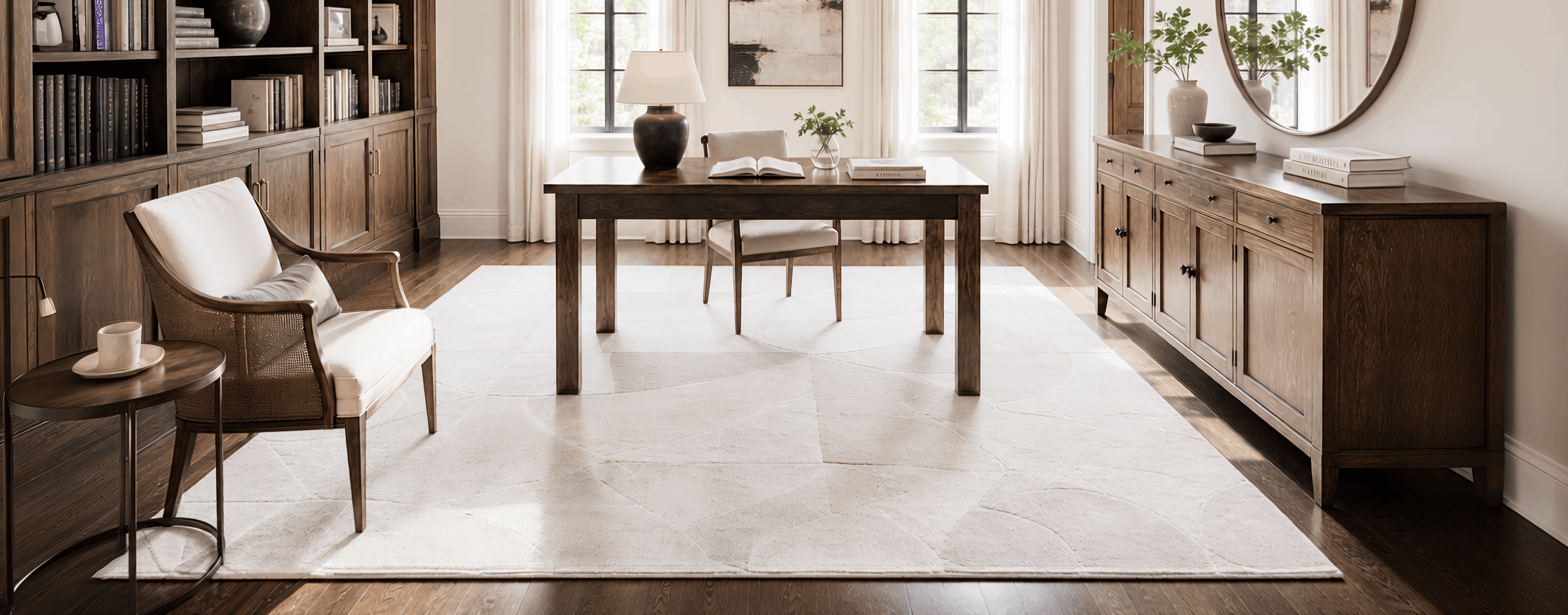 A rug direction shaped around your room.