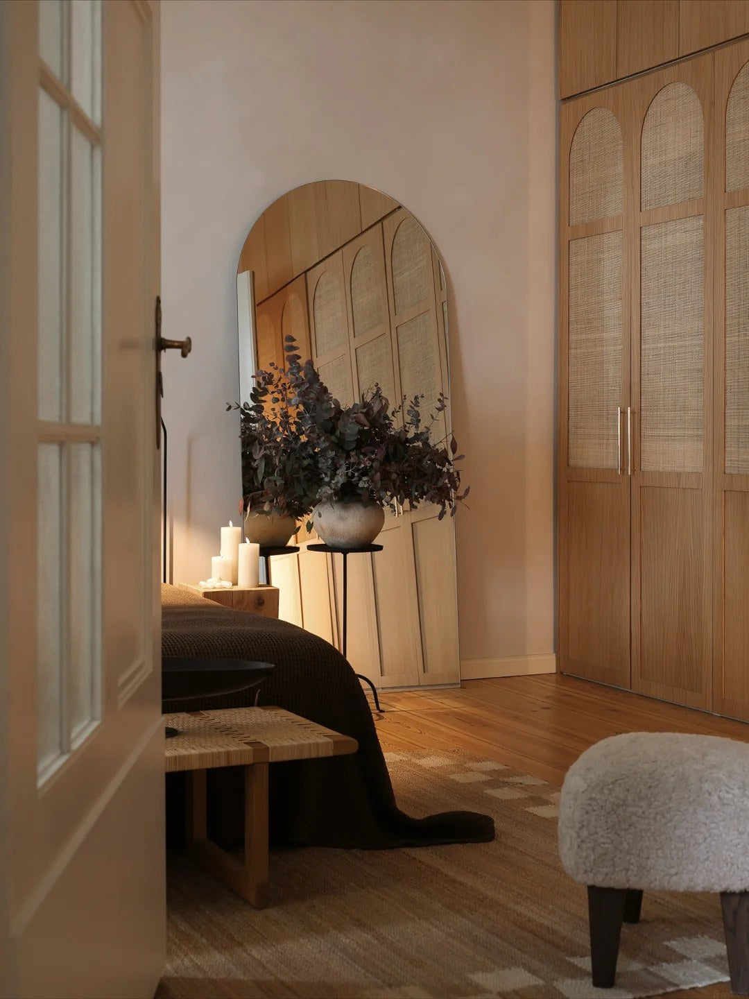Let paneled closet doors feel like part of the architecture