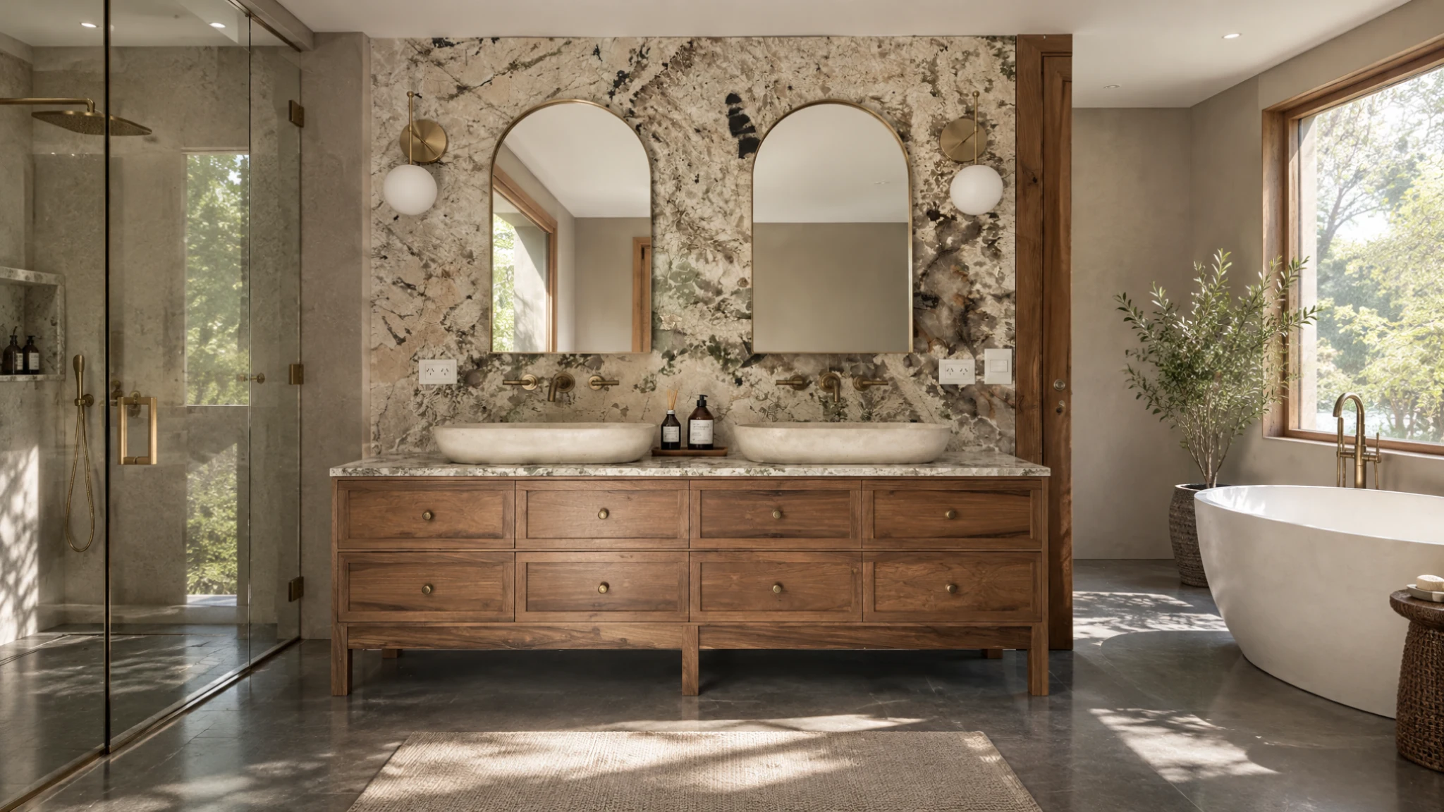 Furniture-inspired classic bathroom design reference