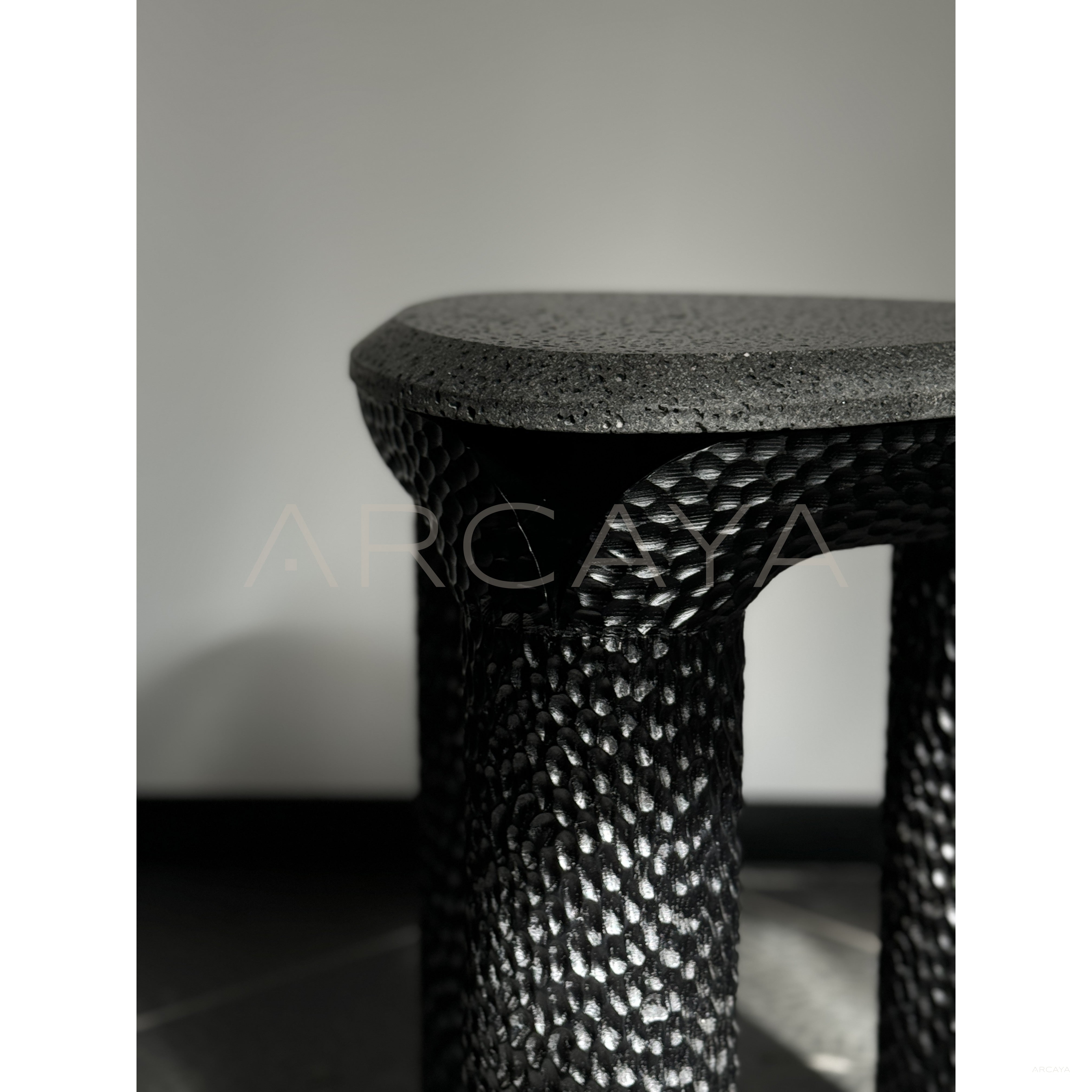 Volcanic Stone Sculptural Side Table