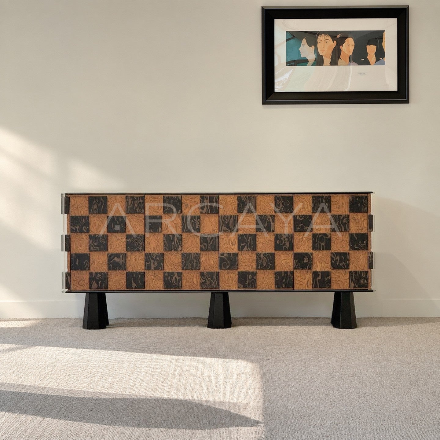Art Veneer Entryway Storage Cabinet