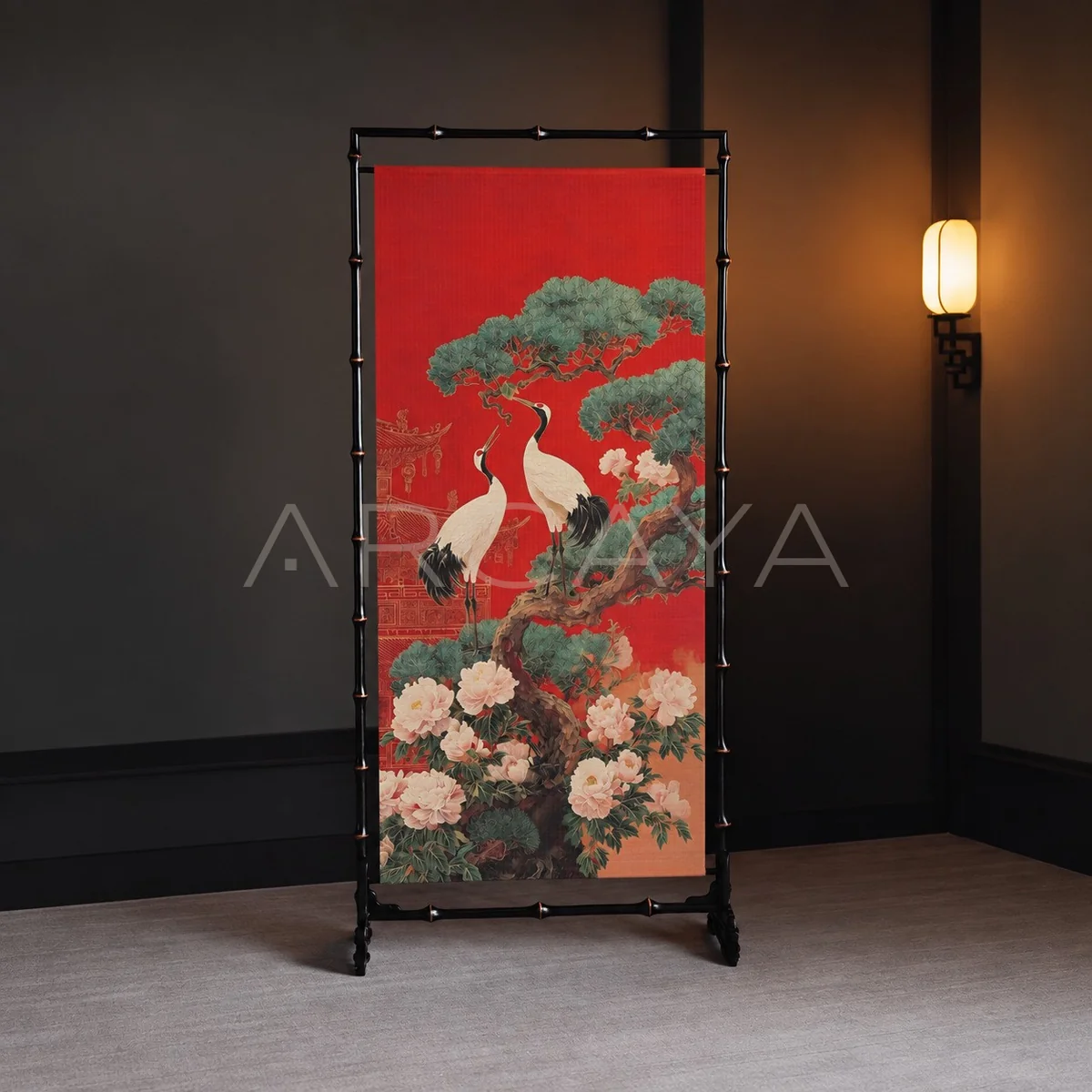 Double Crane Double Sided Table Screen