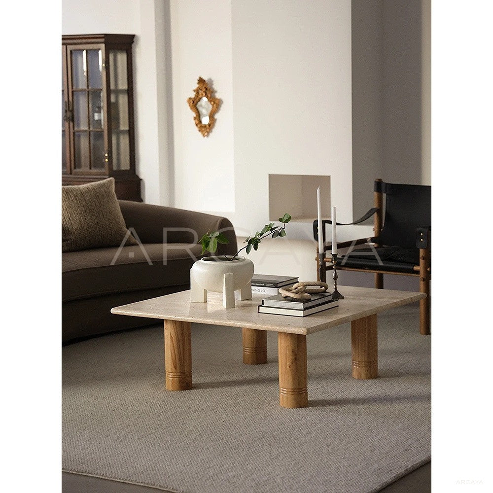 Yellow Travertine Coffee Table