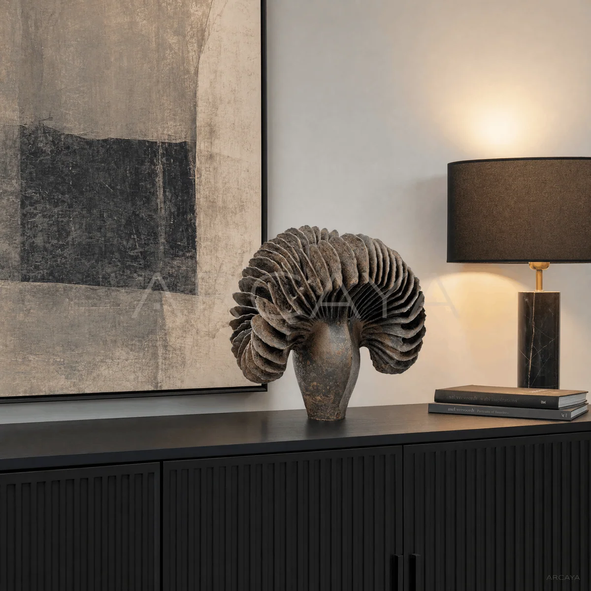 Dark Radiant Ceramic Sculpture