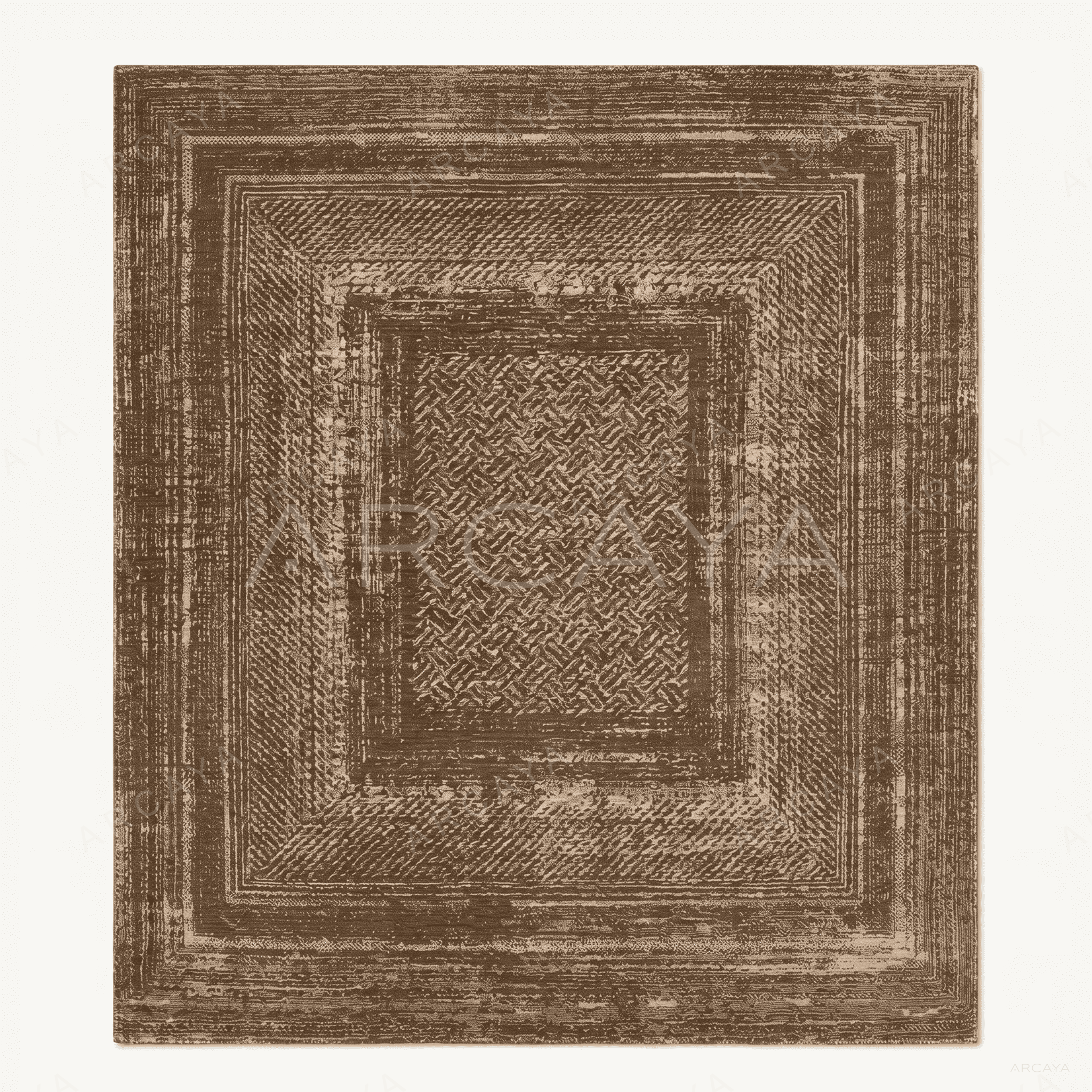 Faded Geometric Bordered Area Rug