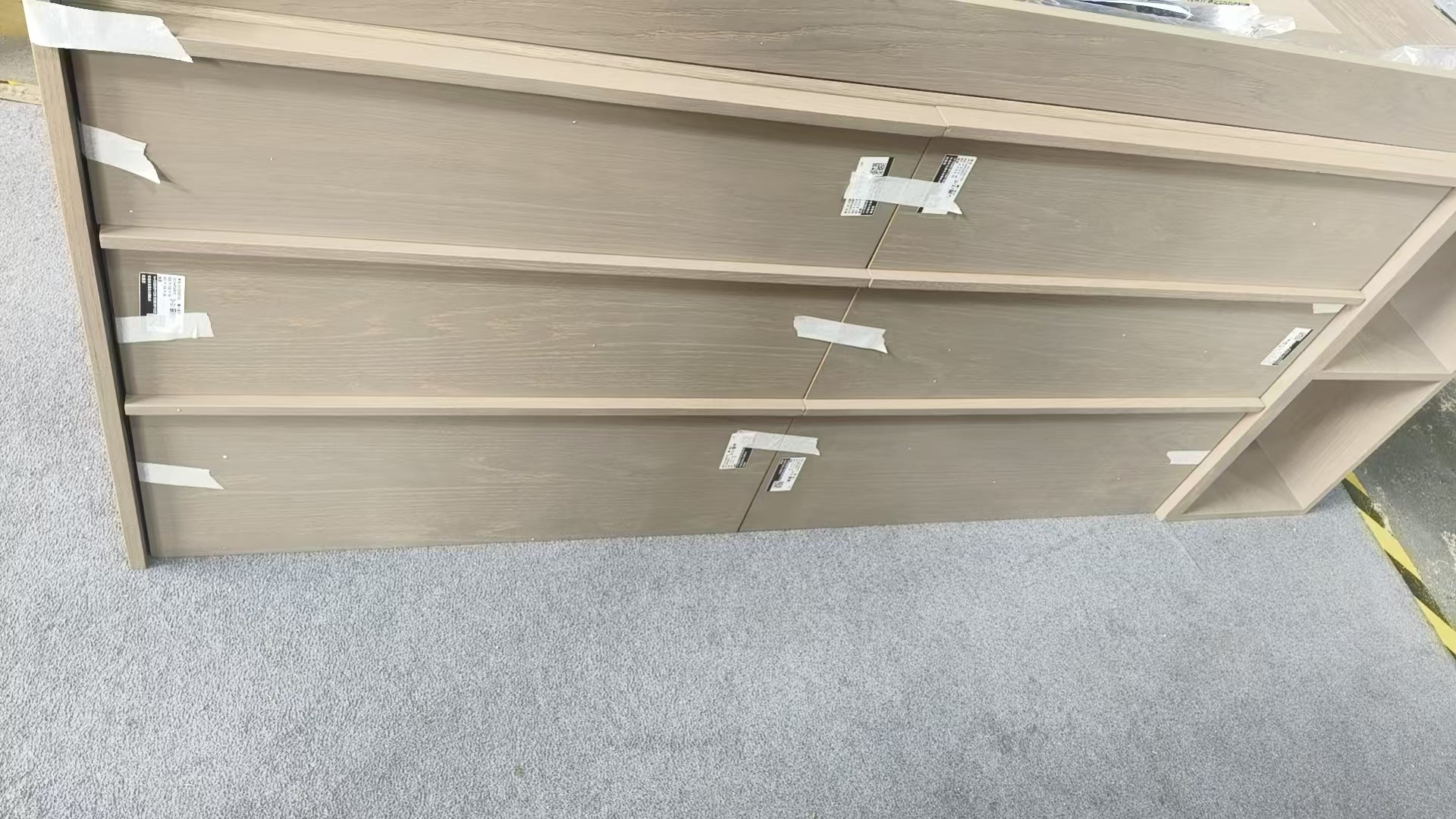 Drawer fronts checked for consistent reveals across the run