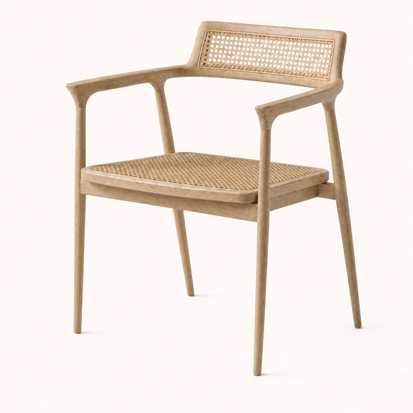 Cane Oak Dining Armchair