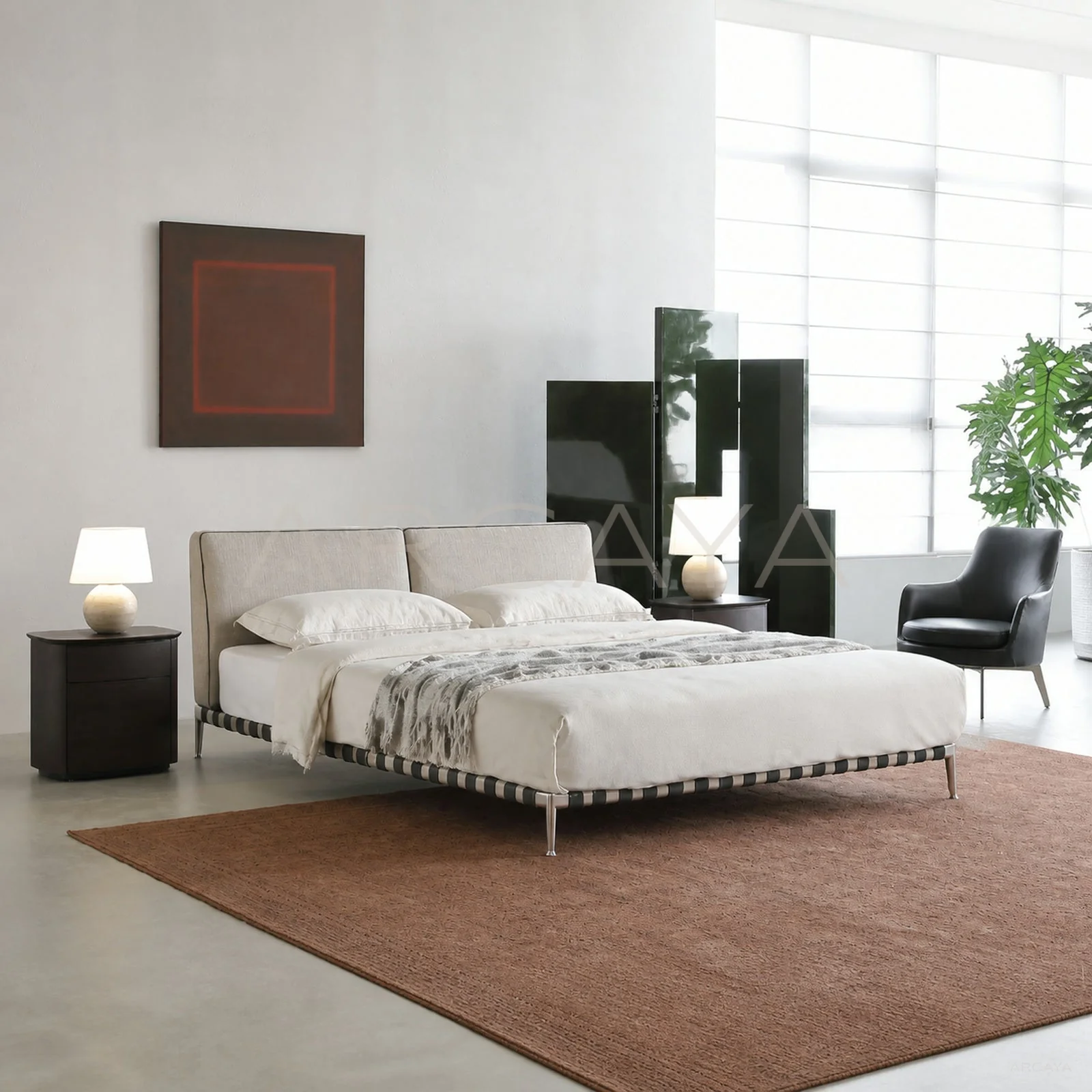 Aurelia Oak Bed - front view 01
