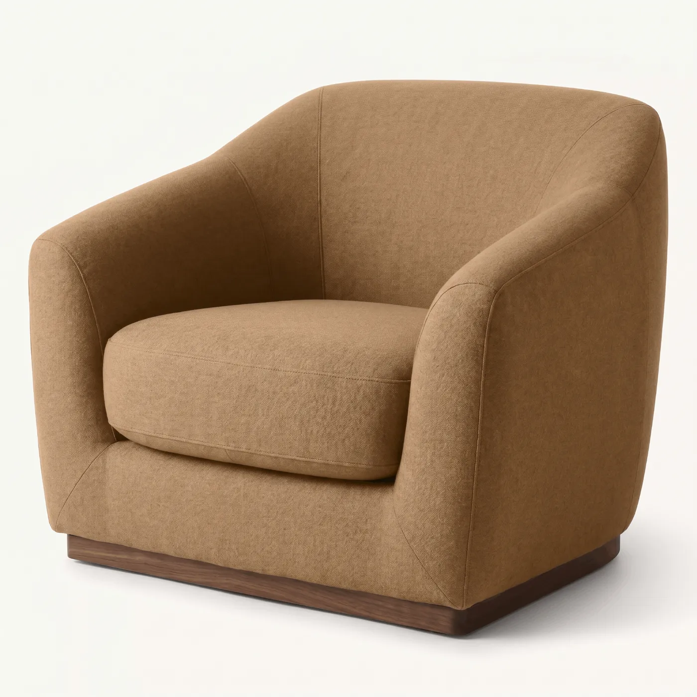 Mid-century oak leg fabric armchair