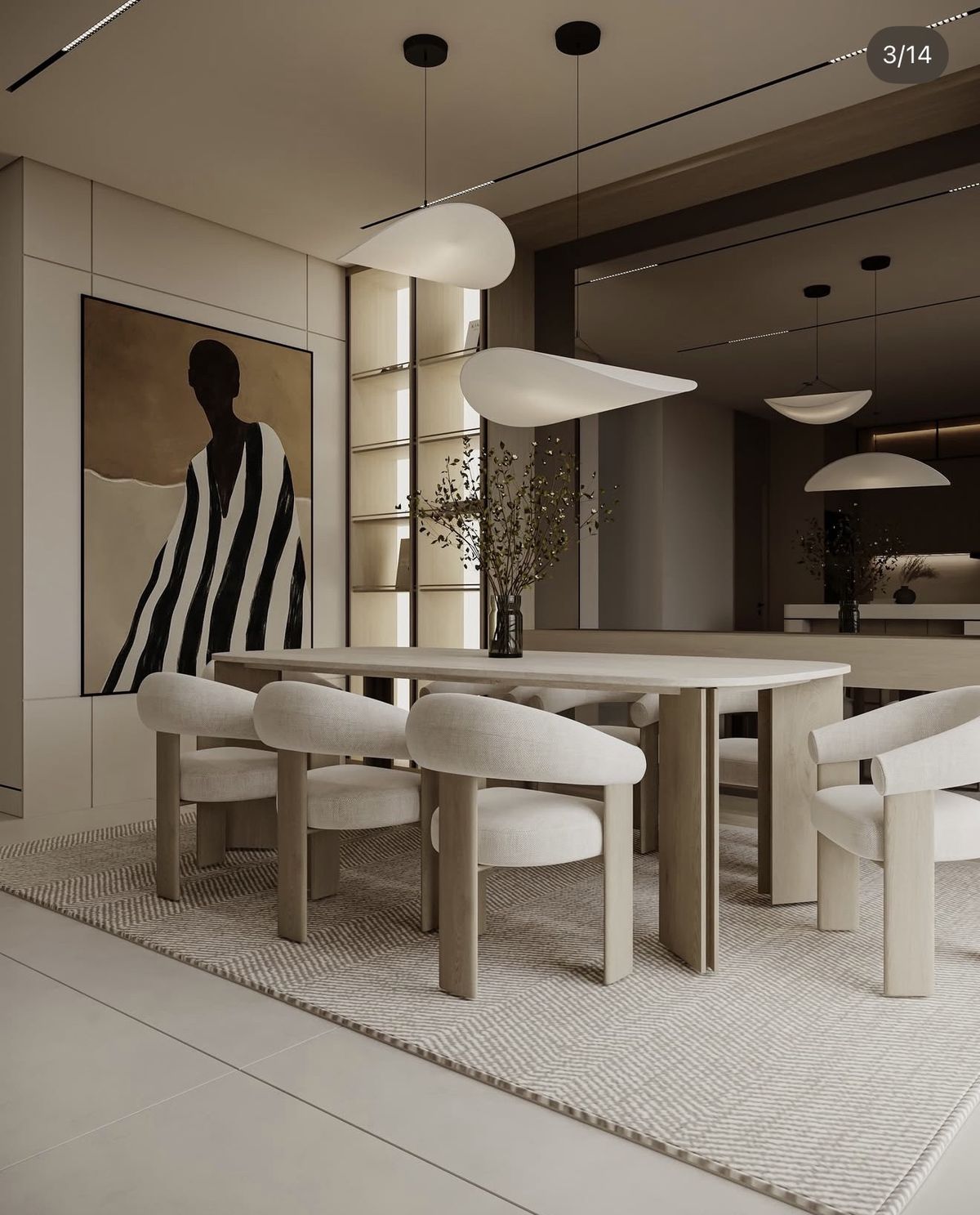 Keep a Warm, Tonal Palette  contemporary dining room idea