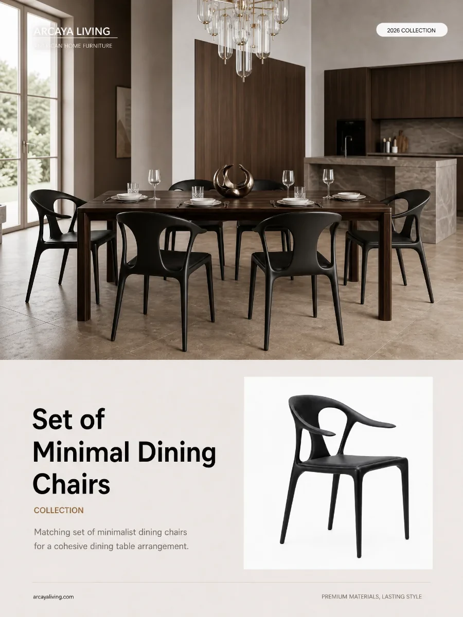Minimal Dining Chairs in a styled room