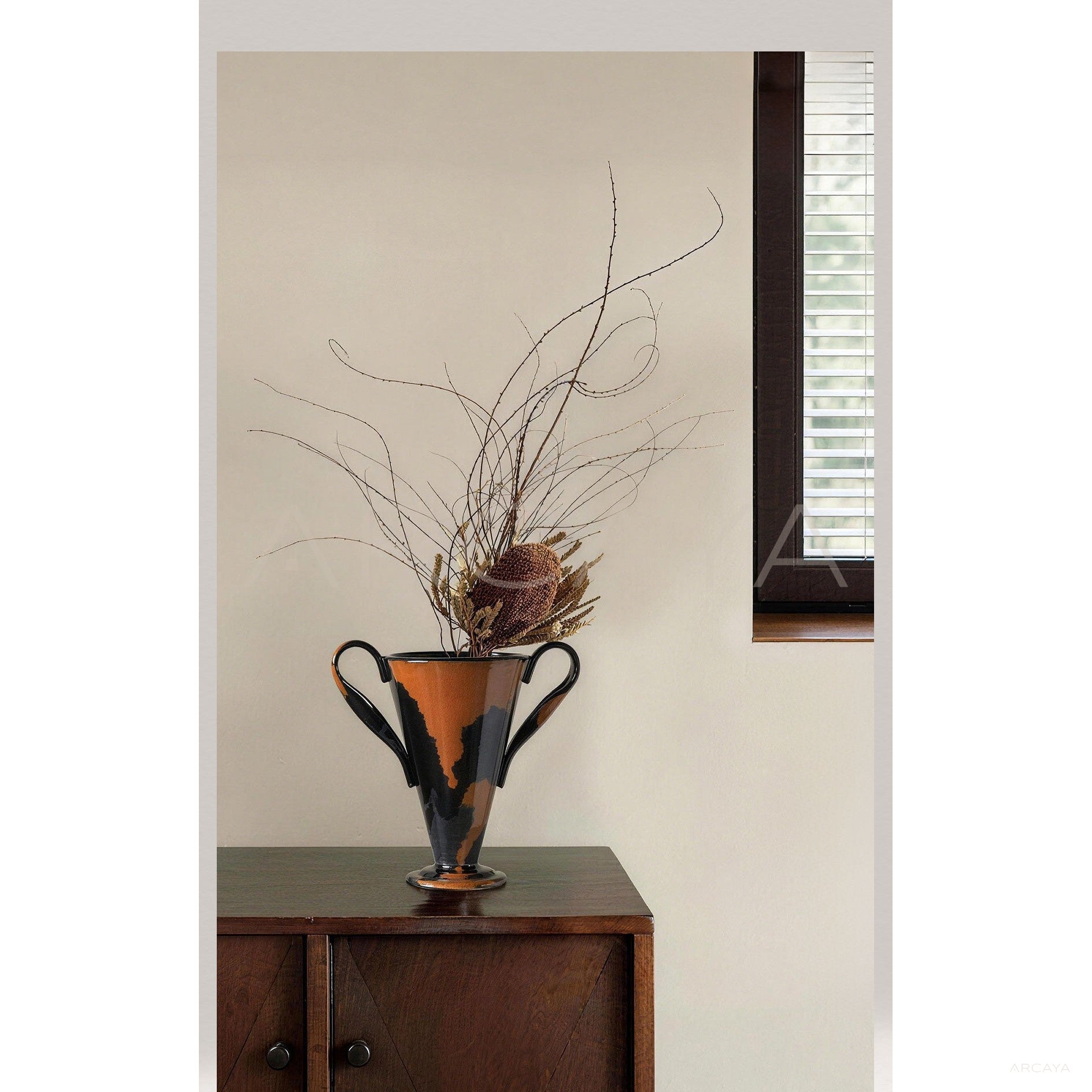 Mid Century Wide Mouth Ceramic Vase
