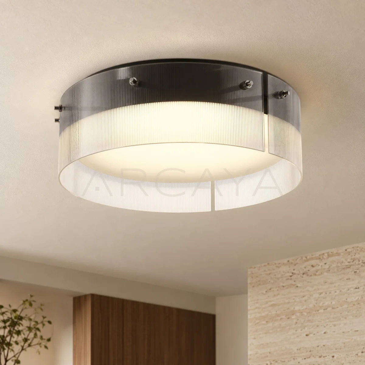 Ribbed Glass Ring Ceiling Light 21840