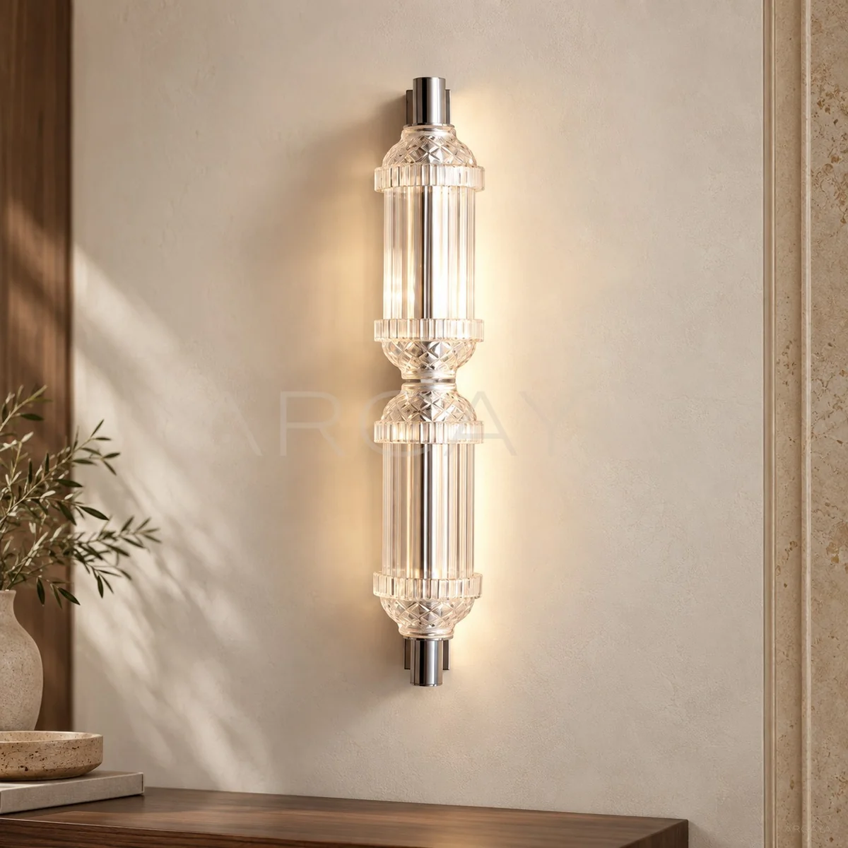 Clear Bamboo Joint Wall Light 96336
