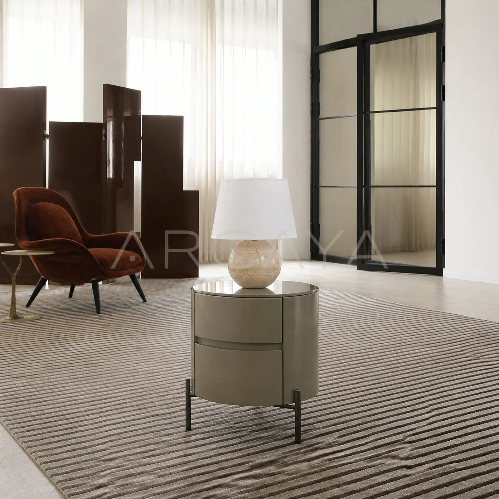 Celine Pearl Nightstand - front view 01