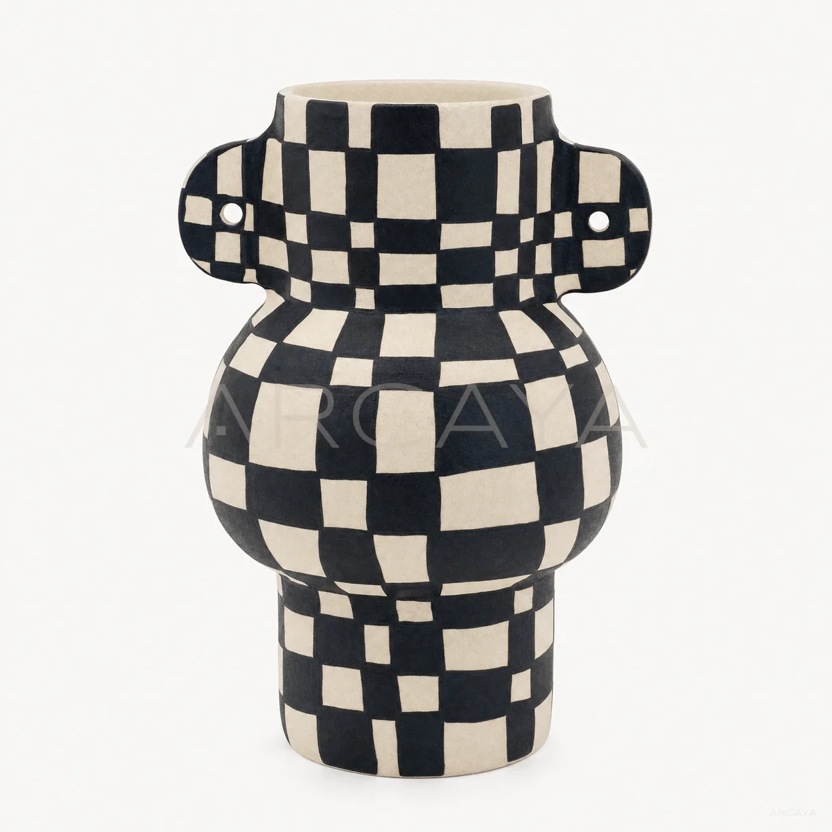 Black White Checkered Amphora