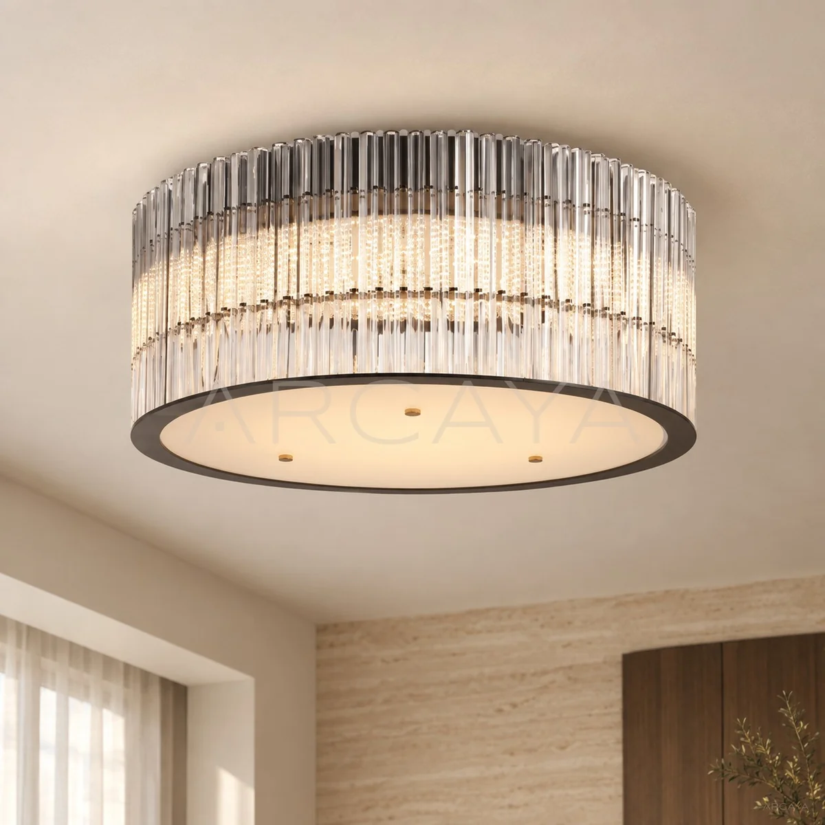 Clear Vertical Tube Ring Ceiling Light 80566