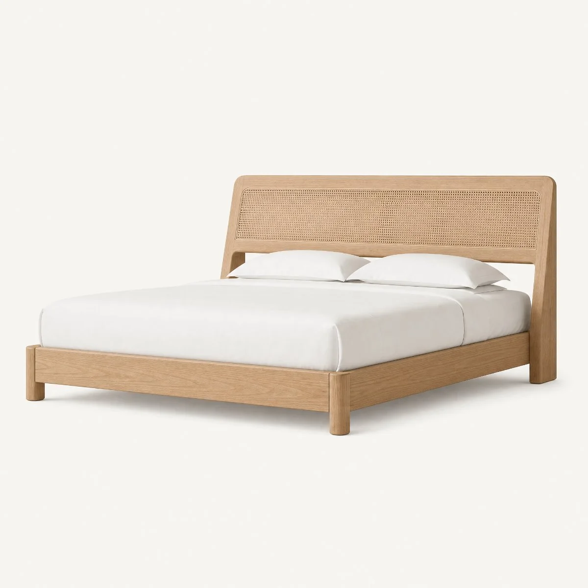 Cane Headboard Oak Bed