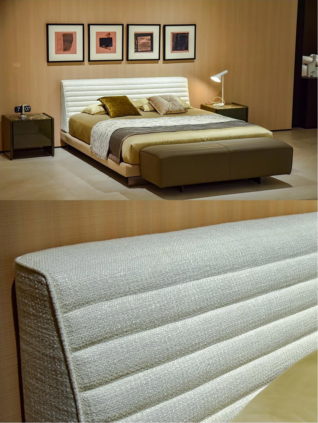 A00185 Bed in a finished interior.